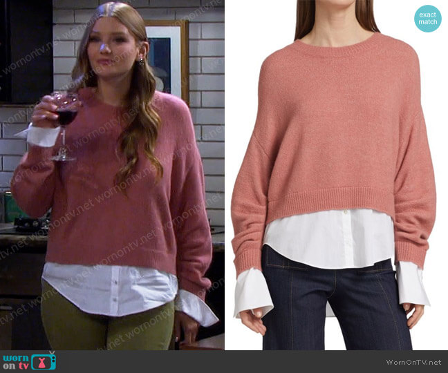 Cinq a Sept Carlota Wool-Blend Sweater worn by Alice Caroline Horton (Lindsay Arnold) on Days of our Lives