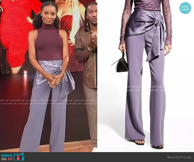 Cinq a Sept Kent Pant worn by Zuri Hall on Access Hollywood