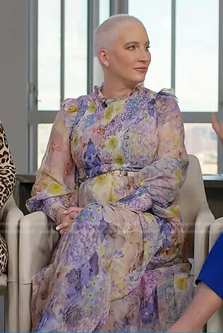 Clea Shearer’s floral chiffon dress on Today