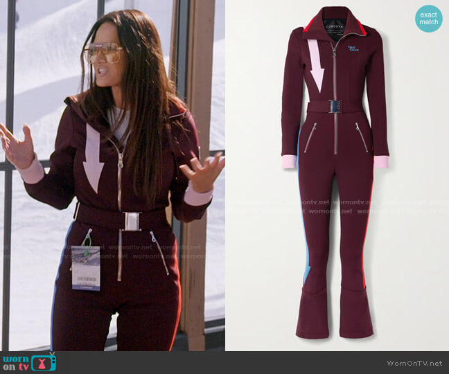 Cordova The Up & Down Belted Embroidered Ski Suit worn by Lisa Barlow on The Real Housewives of Salt Lake City