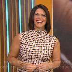 Dana Jacobson’s geometric print dress on CBS Saturday Morning