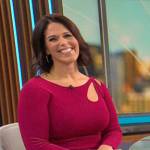 Dana Jacobson’s pink cutout shoulder dress on CBS Mornings