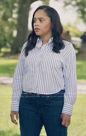 Darla's striped button down shirt on Queen Sugar