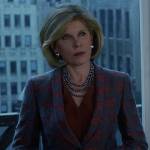 Diane’s blue floral jacquard blazer on The Good Fight