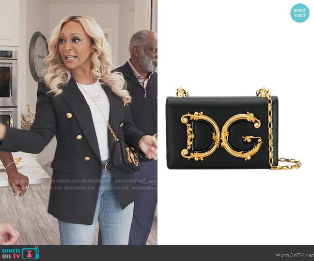 Dolce and Gabbana DG Girls shoulder bag worn by Karen Huger on The Real Housewives of Potomac
