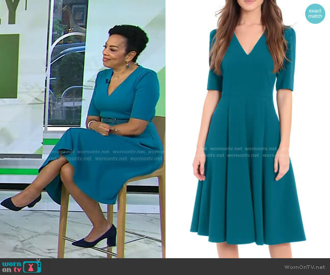 Donna Morgan V-Neck Fit & Flare Dress worn by Sharon Epperson on Today