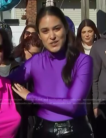 Donna's purple mock neck top on Today