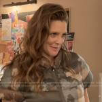 Drew’s camo short sleeve padded jacket on The Drew Barrymore Show