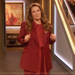 Drew’s burgundy blazer on The Drew Barrymore Show