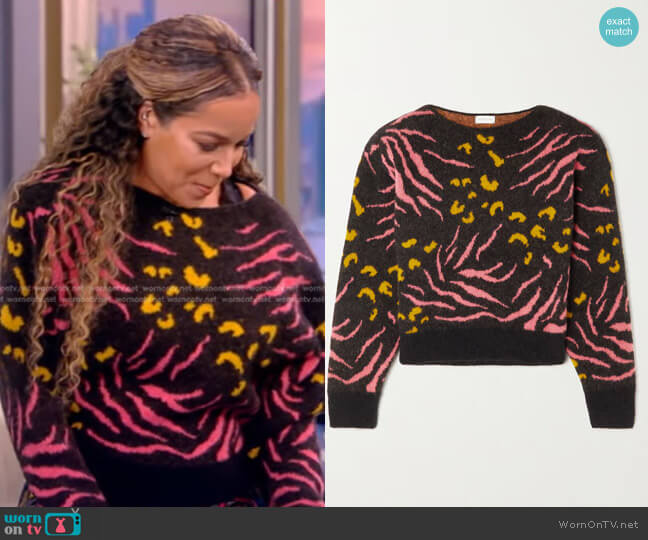 Dries Van Noten Nassoy Intarsia-Knit Sweater worn by Sunny Hostin on The View