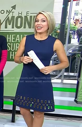 Dylan’s navy grommet dress on Today
