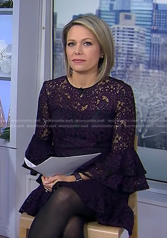 Dylan’s purple bell sleeve lace dress on Today