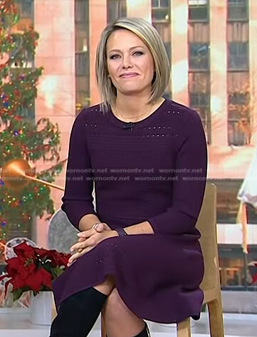 Dylan’s purple pointelle knit dress on Today
