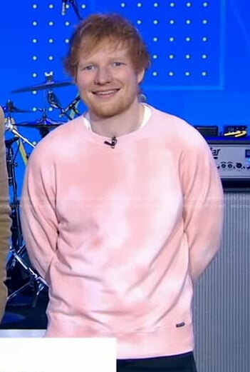 Ed Sheeran’s pink tie dye sweatshirt on Good Morning America