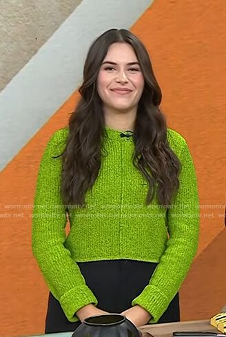 Elena's green ribbed sweater on Today