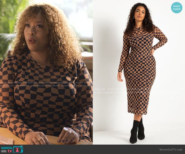 Eloquii Maxi Printed Mesh Dress worn by Krystal Walters (Angela Grovey) on Reasonable Doubt