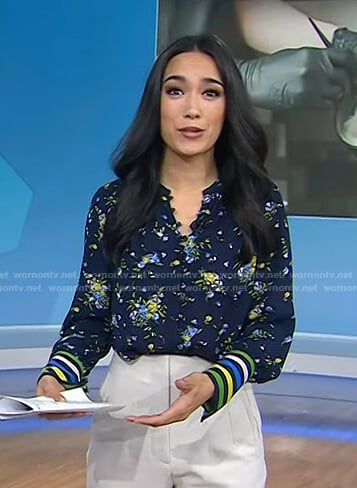 Emilie’s navy floral blouse on Today