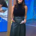 Erielle’s green belted leather skirt on Good Morning America