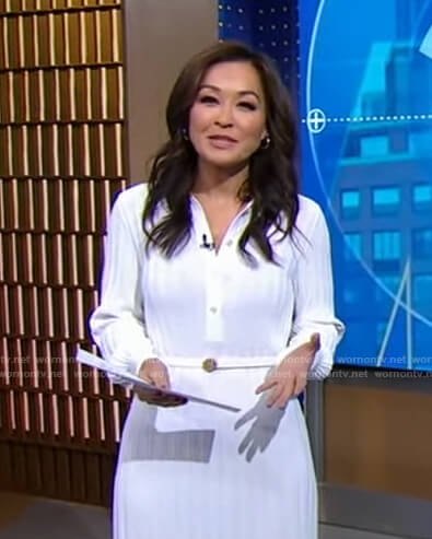 Eva’s white ribbed polo dress on Good Morning America