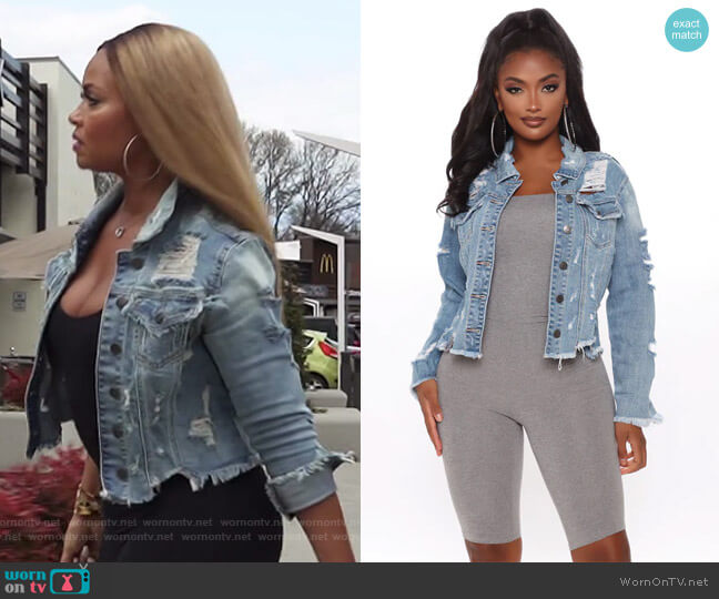 Fashion Nova Hysteria Jacket  worn by Gizelle Bryant on The Real Housewives of Potomac