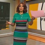 Gayle King’s green striped dress on CBS Mornings