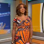 Gayle’s butterfly print dress on CBS Mornings