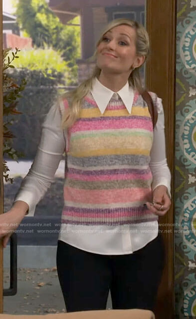 Gemma’s striped sweater vest on The Neighborhood