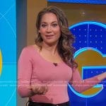 Ginger’s black pants with white buttons on Good Morning America