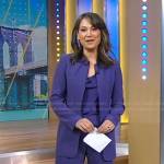 Ginger’s purple zip jacket and pants on Good Morning America