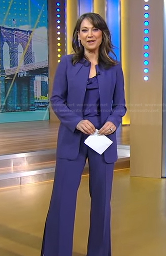 Ginger's purple zip jacket and pants on Good Morning America