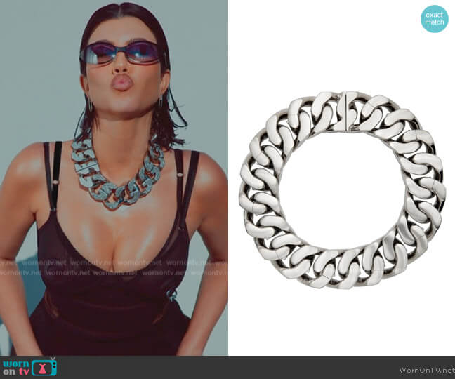 Givenchy Silver Large G Chain Necklace worn by Kourtney Kardashian (Kourtney Kardashian) on The Kardashians