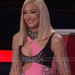 Gwen’s black and pink studded dress on The Voice