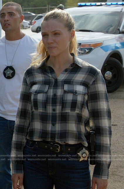 Hailey’s checked shirt on Chicago PD