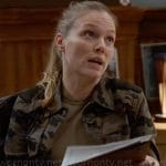 Hailey’s camo jacket on Chicago PD