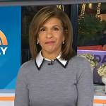 Hoda’s grey collared sweater on Today