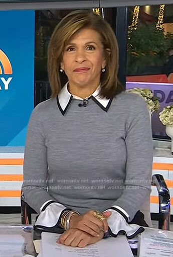 Hoda’s grey collared sweater on Today