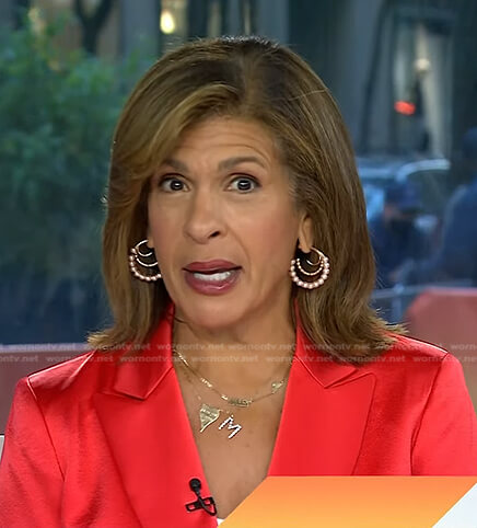 Hoda’s hoop earrings and heart necklace on Today