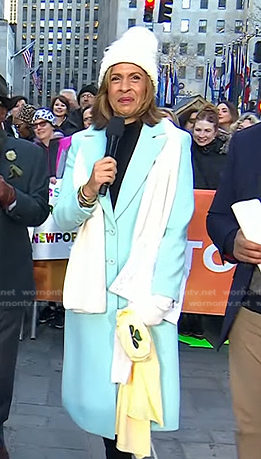 Hoda’s aqua blue coat on Today