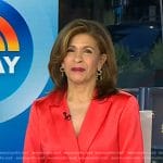 Hoda’s red double breasted satin blazer on Today