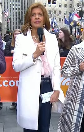 Hoda's white wrap coat on Today