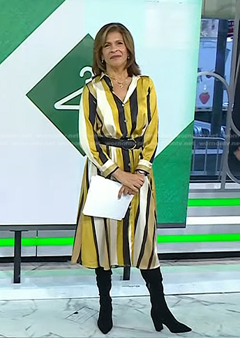 Hoda's yellow striped shirtdress on Today