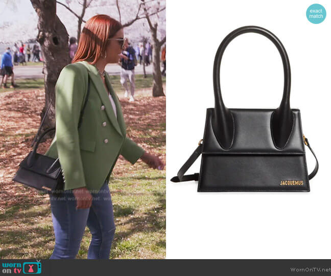 Jacquemus Le Grand Chiquito Leather Top Handle Bag worn by Robyn Dixon on The Real Housewives of Potomac
