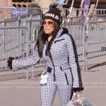 Jen’s houndstooth ski suit on The Real Housewives of Salt Lake City