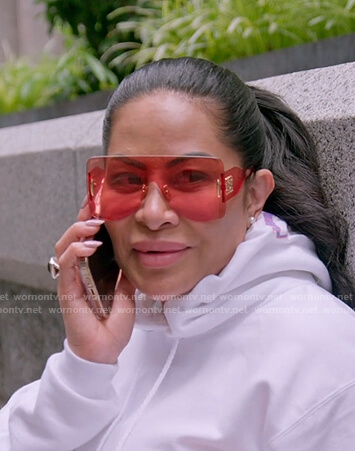 Jen’s pink sunglasses on The Real Housewives of Salt Lake City