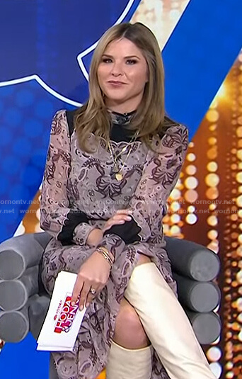 Jenna’s black and beige floral dress on Today