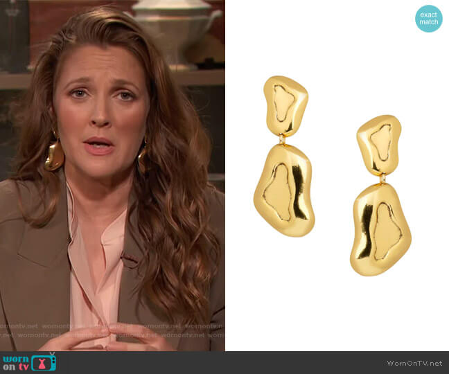 Jennifer Miller Chunky Double Earrings worn by Drew Barrymore on The Drew Barrymore Show