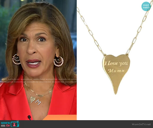 Jennifer Miller Heart Necklace worn by Hoda Kotb on Today