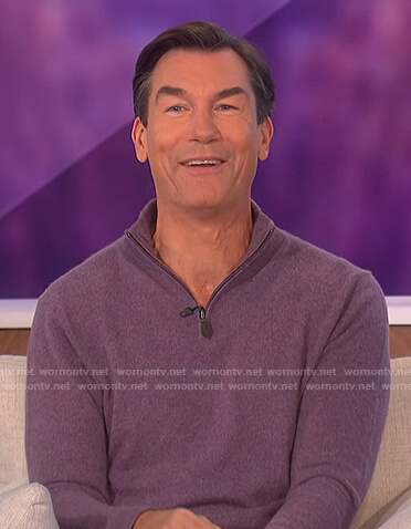 Jerry’s purple quarter zip sweater on The Talk