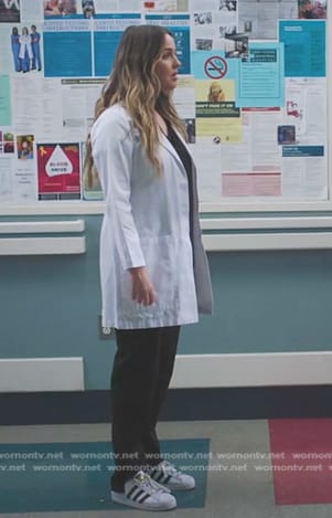 Jo’s white striped sneakers on Greys Anatomy