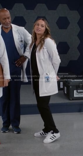 Jo's white striped sneakers on Greys Anatomy